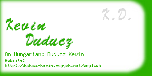 kevin duducz business card